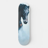 Racing Black Horse Portrait Minimalist Skateboard (Voorkant)