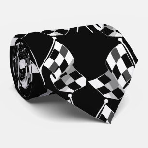 Racing Black White  Check Flag  Necktie Stropdas