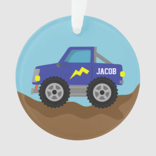 Racing Blue Monster Truck, voor jongens Ornament