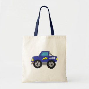 Racing Blue Monster Truck, voor Jongens Tote Bag