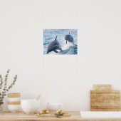 Racing Bottlenose Dolphins Duo Kantoor en Dorm Poster (Keuken)