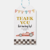 Racing Car Birthday Dank u Label Cadeaulabel (Voorkant)