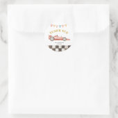 Racing Car Birthday Dank u wel Ronde Sticker (Tas)