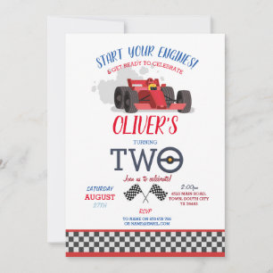 Racing Car Driver Twee Trip Track 2d Verjaardag Kaart