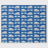 Racing Car Flag Blue Boy Pattern Cadeaupapier (Vlak)