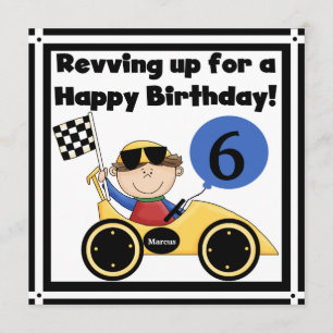 Racing Car Gepersonaliseerd Birthday Invites Kaart