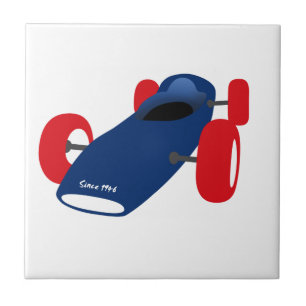 Racing Car-illustratie op t-shirts Tegeltje