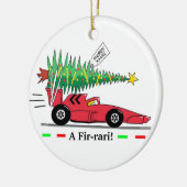 Racing Car Merry Xmas kerstversiering Keramisch Ornament (Links)
