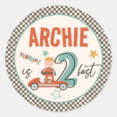 🏎️🏁 Racing Car Party Stickers – High-Speed Fun (Voorkant)