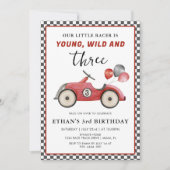 Racing Car Young Wild & Three Boys Verjaardag Kaart (Voorkant)