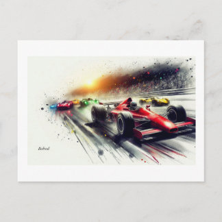 Racing Cars at High Speed,  Briefkaart