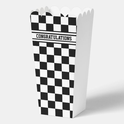 Racing Checkered Winners Flag Black en White Bedankdoosjes (Achterkant)