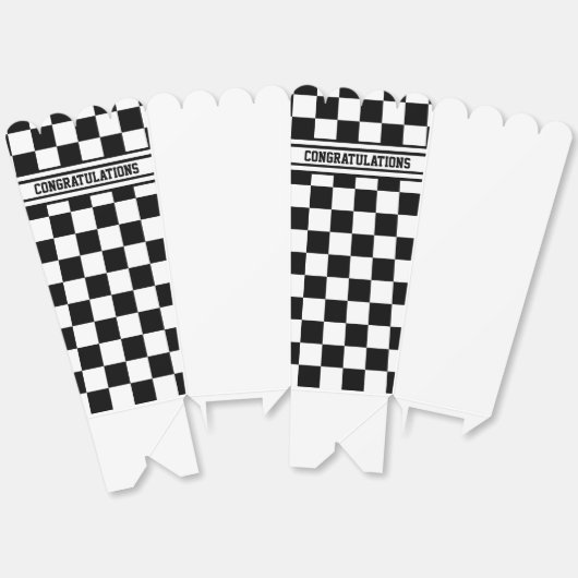 Racing Checkered Winners Flag Black en White Bedankdoosjes (Ongevouwen)