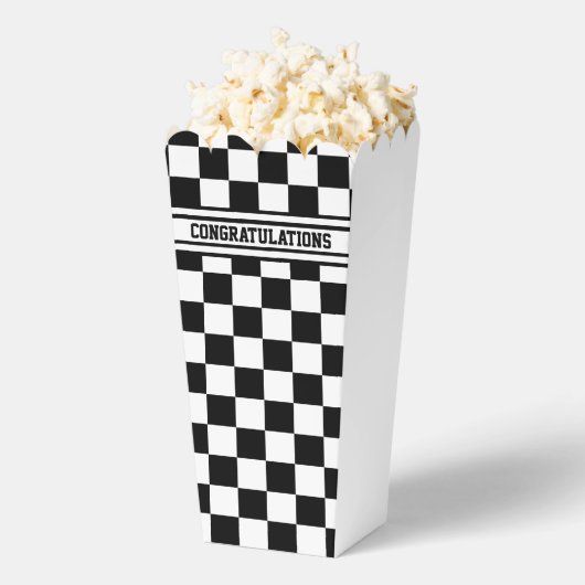 Racing Checkered Winners Flag Black en White Bedankdoosjes (Popped)