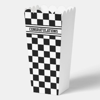 Racing Checkered Winners Flag Black en White Bedankdoosjes