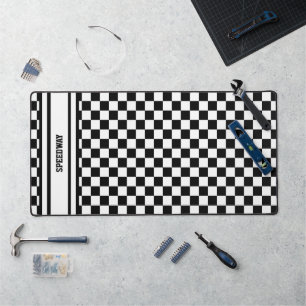 Racing Checkered Winners Flag Black en White Bureaumat