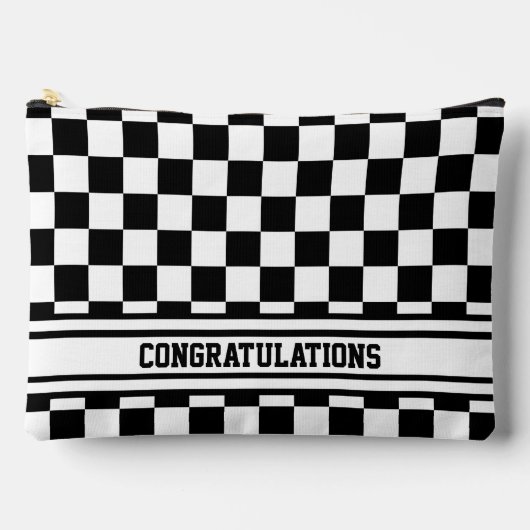 Racing Checkered Winners Flag Black en White Etui (Voorkant)