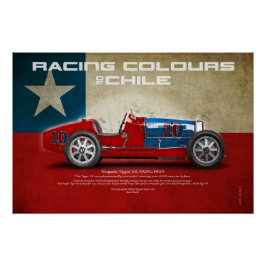 Racing Colours of Chile Perfect Poster