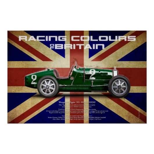 Racing Colours of Great Britain Perfect Poster (Voorkant)