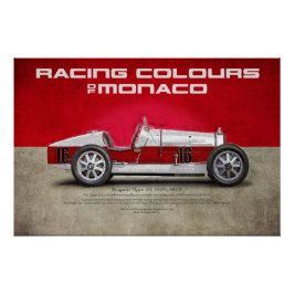 Racing Colours of Monaco Perfect Poster