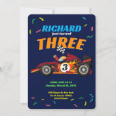 Racing Enfant's Birthday Race Car Thème Invitation (Devant)