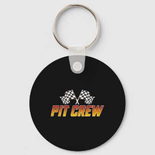Racing Family Verjaardag Race Auto Retro Pit Crew Sleutelhanger