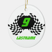 Racing Flags Photo Keepsake Keramisch Ornament (Links)