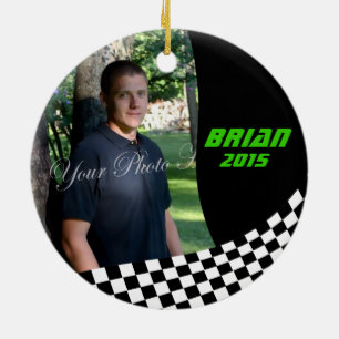 Racing Flags Photo Keepsake Keramisch Ornament