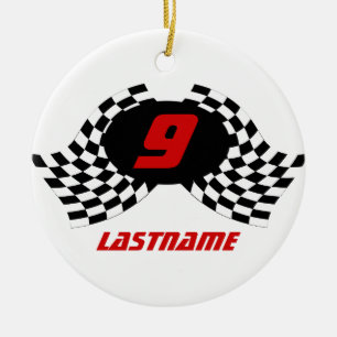 Racing Flags Photo Keepsake Keramisch Ornament
