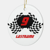 Racing Flags Photo Keepsake Keramisch Ornament (Links)