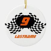 Racing Flags Photo Keepsake Keramisch Ornament (Voorkant)