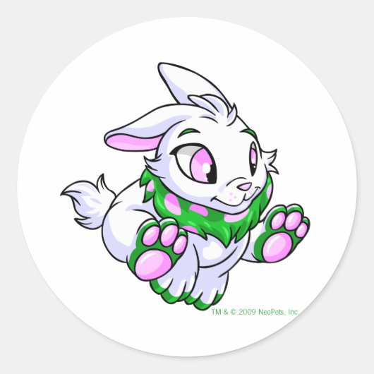 Racing green Cybunny Ronde Sticker (Voorkant)