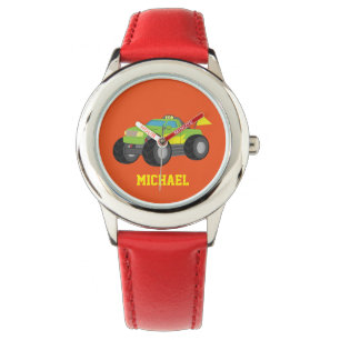 Racing Green Monster Truck voor kleine coureurs Horloge