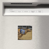 Racing Greyhound Carré Magnet (In Situ (Lave-vaisselle))