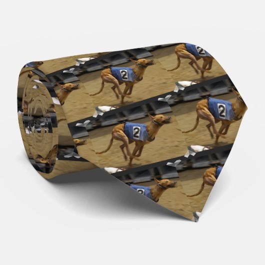 Racing Greyhound Mannen Necktie Stropdas (Opgerold)