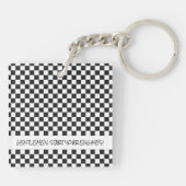 Racing heren Start uw motoren Checker vlag Sleutelhanger (Achterkant)