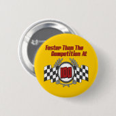 Racing met gemarmerde cadeautjes ronde button 5,7 cm (Voorkant /achterkant)