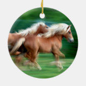 Racing Palomino Horses Ornament (Achterkant)