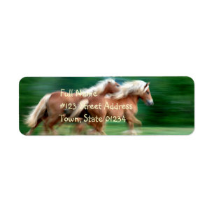 Racing Palomino-retouradreslabel Etiket