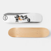 Racing Panda Patrol zwart-wit gedetailleerd Skateboard (Horizontaal)