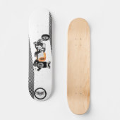 Racing Panda Patrol zwart-wit gedetailleerd Skateboard (Voorkant)