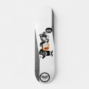Racing Panda Patrol zwart-wit gedetailleerd Skateboard
