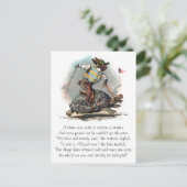 Racing Rabbit Riding Tortoise Briefkaart (Staand voorkant)