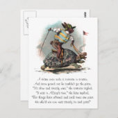 Racing Rabbit Riding Tortoise Briefkaart (Voorkant / Achterkant)