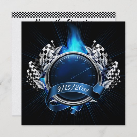 Racing Race Car Event Invitation (Devant / Derrière)