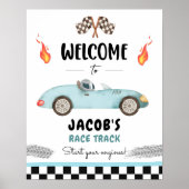 Racing Race Car Two Fast Curious Boy Welcome Poste Poster (Voorkant)