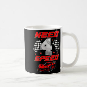 Racing Raceauto 4 Jaar Oude 4e Verjaardag Jongen M Koffiemok