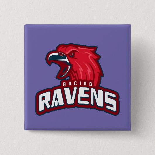 Racing Ravens Vierkante Button 5,1 Cm (Voorkant)