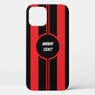 Racing Red Double Stripes Sports Custom iPhone 12 Hoesje