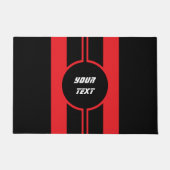 Racing Red Double Stripes Sports Custom Deurmat (Voorkant)